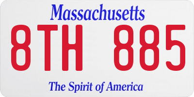 MA license plate 8TH885