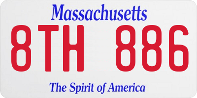 MA license plate 8TH886