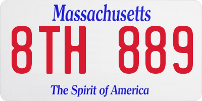 MA license plate 8TH889