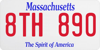 MA license plate 8TH890