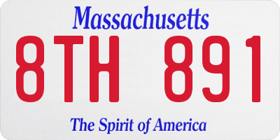 MA license plate 8TH891