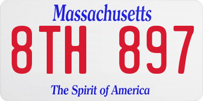 MA license plate 8TH897