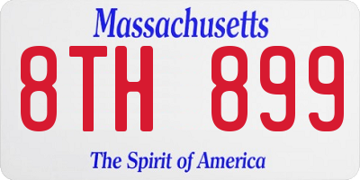 MA license plate 8TH899