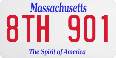 MA license plate 8TH901