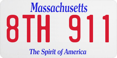MA license plate 8TH911