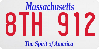 MA license plate 8TH912