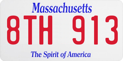 MA license plate 8TH913