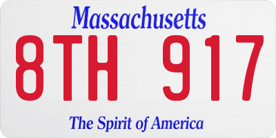 MA license plate 8TH917