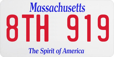 MA license plate 8TH919