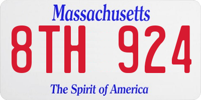 MA license plate 8TH924