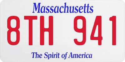 MA license plate 8TH941
