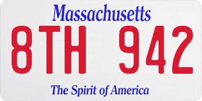 MA license plate 8TH942