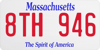 MA license plate 8TH946