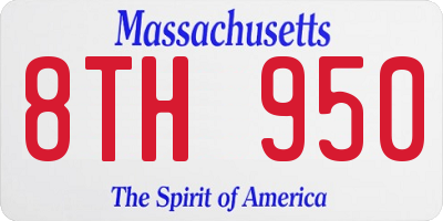 MA license plate 8TH950