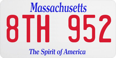 MA license plate 8TH952