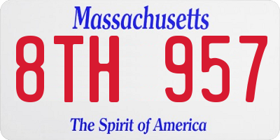 MA license plate 8TH957