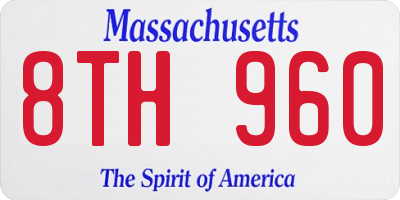 MA license plate 8TH960