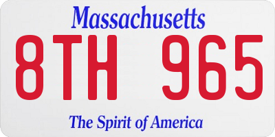 MA license plate 8TH965