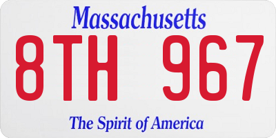 MA license plate 8TH967
