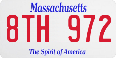 MA license plate 8TH972