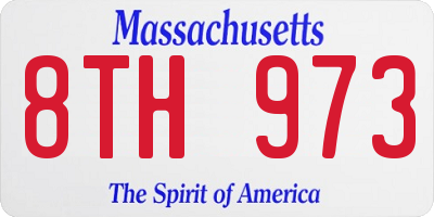 MA license plate 8TH973