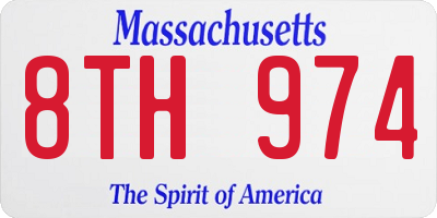 MA license plate 8TH974