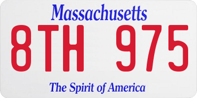 MA license plate 8TH975