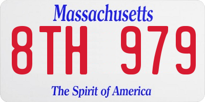 MA license plate 8TH979