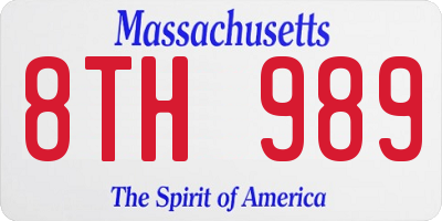 MA license plate 8TH989