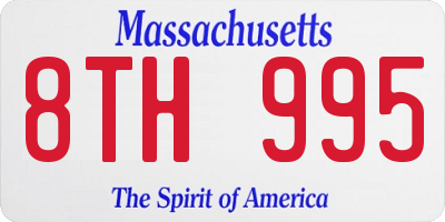 MA license plate 8TH995