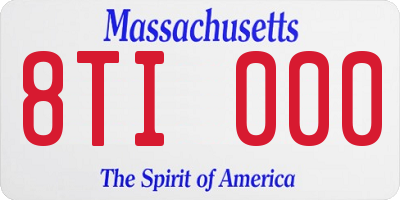 MA license plate 8TI000