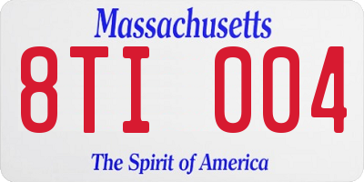 MA license plate 8TI004