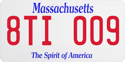 MA license plate 8TI009