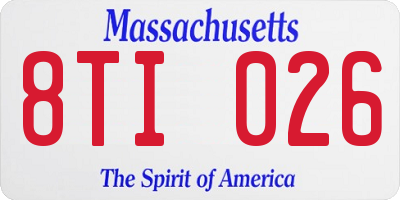 MA license plate 8TI026