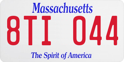 MA license plate 8TI044
