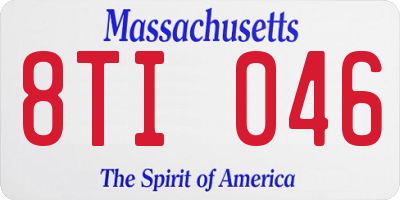 MA license plate 8TI046