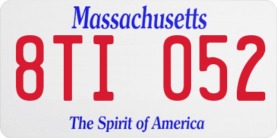 MA license plate 8TI052