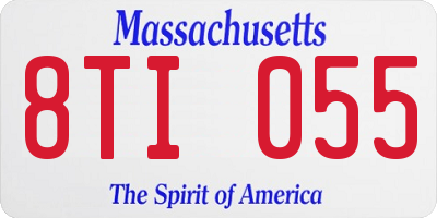 MA license plate 8TI055