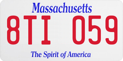 MA license plate 8TI059