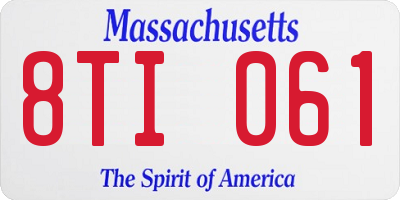 MA license plate 8TI061