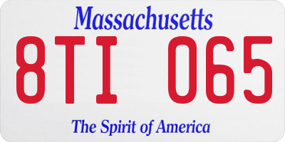 MA license plate 8TI065