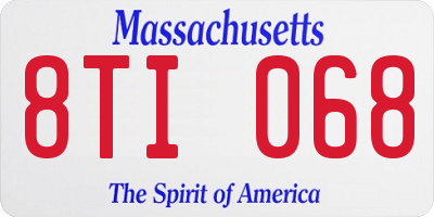 MA license plate 8TI068