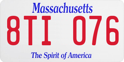 MA license plate 8TI076