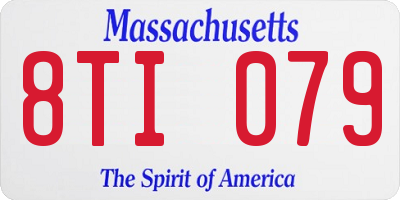 MA license plate 8TI079