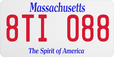 MA license plate 8TI088