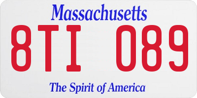 MA license plate 8TI089