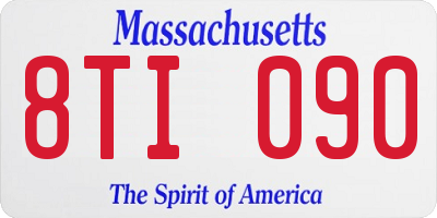 MA license plate 8TI090