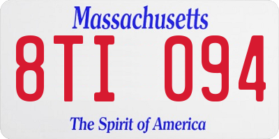 MA license plate 8TI094