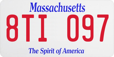 MA license plate 8TI097