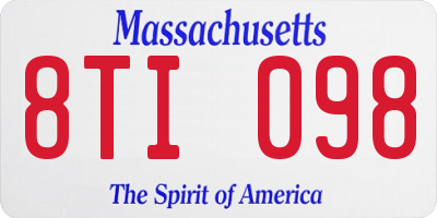 MA license plate 8TI098